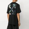 Caravaggio Painting Pattern Solid Color Short Sleeve Loose Fit Black