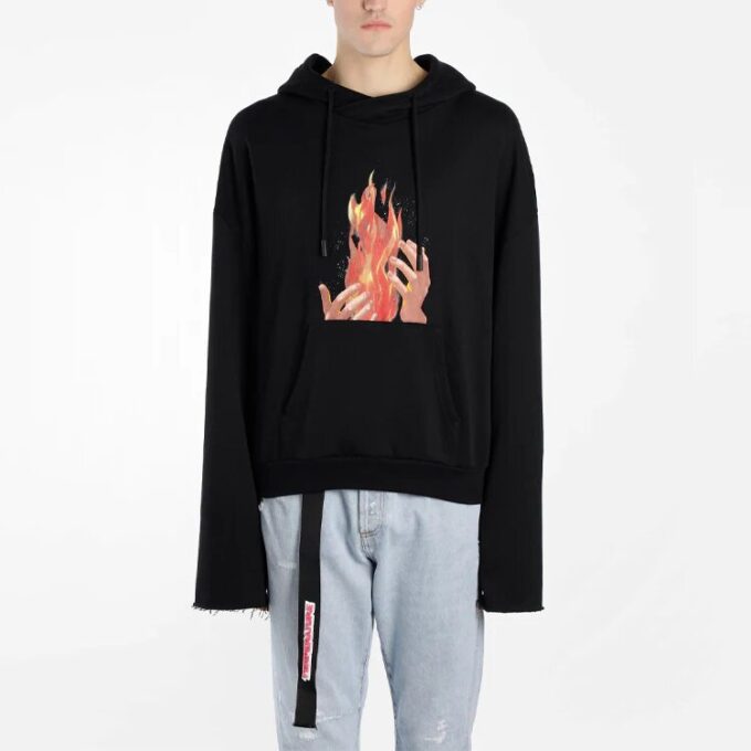 Diag Fire Back Zip Hoodie