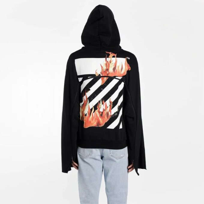 Diag Fire Back Zip Hoodie