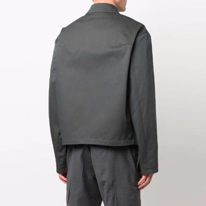 FW21 Zipper Solid Color lapel Jacket Version Gray