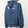 Logo Applique Hooded Sweater Men’ s Blue