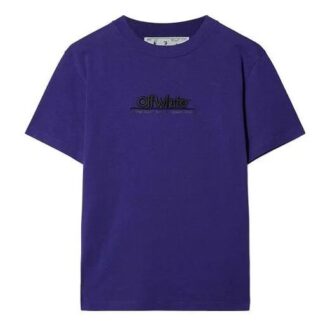Logo-Embroidered Cotton T-shirt “Dark Purple”