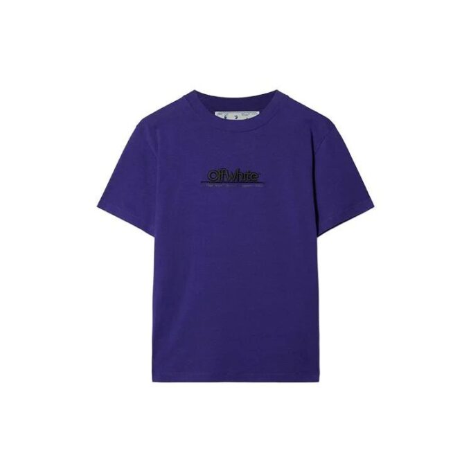 Logo-Embroidered Cotton T-shirt “Dark Purple”