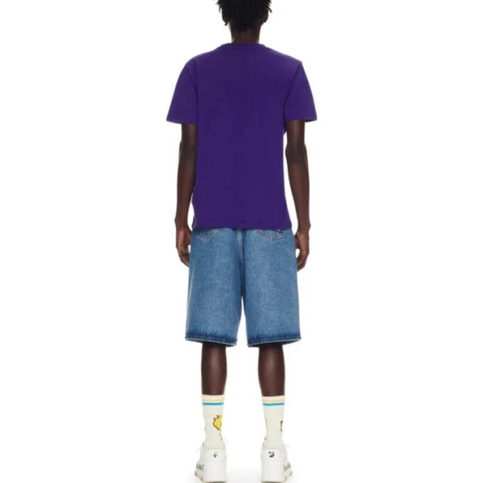 Logo-Embroidered Cotton T-shirt “Dark Purple”