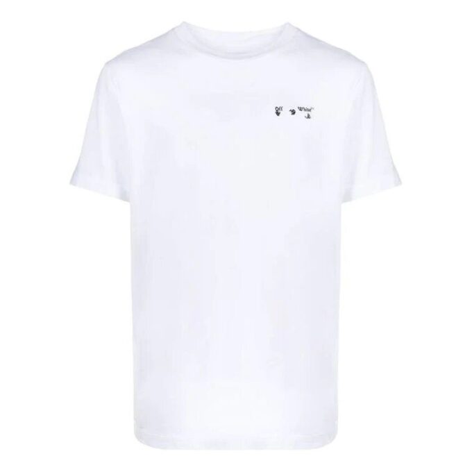 Logo Embroidered Short Sleeve White