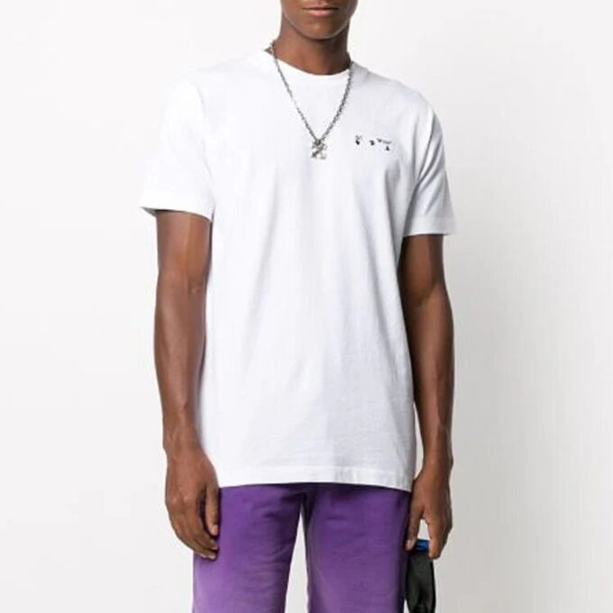 Logo Embroidered Short Sleeve White