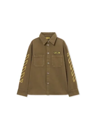 Logo Patch Diagonal Long-Sleeved Shirt