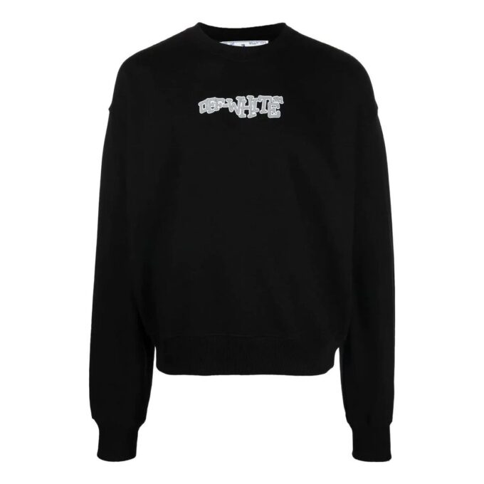 Logo Print Crew Neck Sweatshirt “Black”