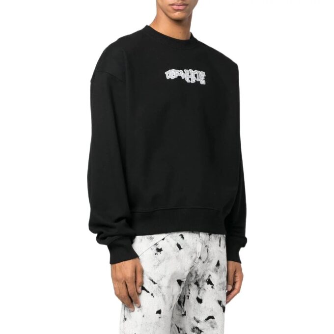 Logo Print Crew Neck Sweatshirt “Black”