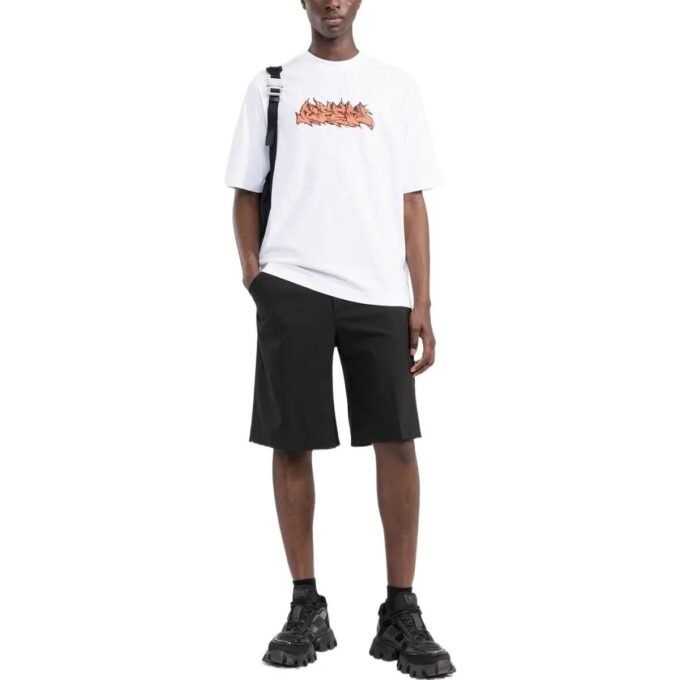 Logo Print Short Sleeve Tee “White”