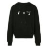 Logo Printing Hooded Pullover Men Black