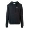 Logo Printing Hooded Pullover Men Black