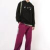 Logo Printing Hooded Pullover Men Black