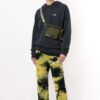 Logo Printing Hooded Pullover Men Black