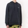 Logo Printing Hooded Pullover Men Black