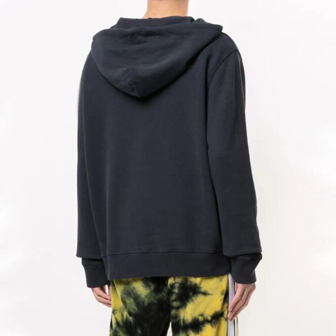 Logo Printing Hooded Pullover Men Black