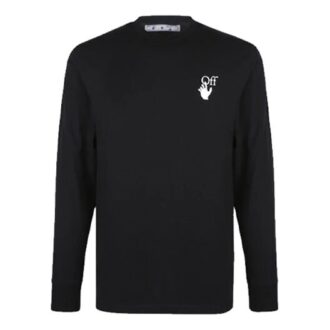 Logo Printing Round Neck Long Sleeves Ordinary Version Black