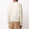 Logo Printing Round Neck Pullover Long Sleeves Version Creamy White