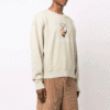 Logo Printing Round Neck Pullover Long Sleeves Version Creamy White