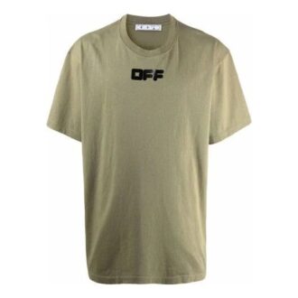 Logo Printing Round Neck Pullover Short Sleeve Loose Version Green