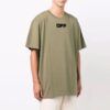 Logo Printing Round Neck Pullover Short Sleeve Loose Version Green