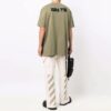 Logo Printing Round Neck Pullover Short Sleeve Loose Version Green