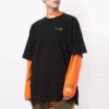 Logo Printing Round Neck Short Sleeve Loose Fit Black