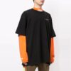 Logo Printing Round Neck Short Sleeve Loose Fit Black