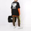 Logo Printing Round Neck Short Sleeve Loose Fit Black