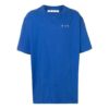 Logo Printing Round Neck Short Sleeve Loose Fit Blue