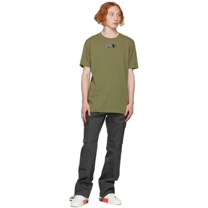 Logo Printing Round Neck Short Sleeve Ordinary Version Green