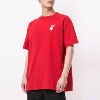 Logo Printing Round Neck Short Sleeve Red