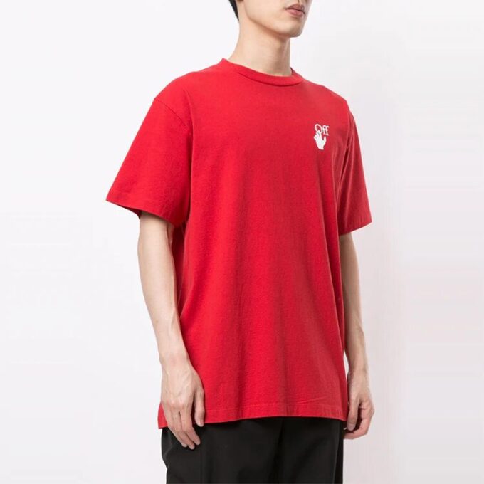 Logo Printing Round Neck Short Sleeve Red