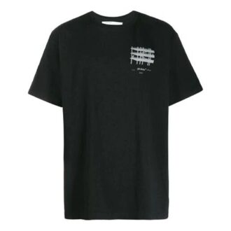 Logo Printing Short Sleeve Black T-Shirt