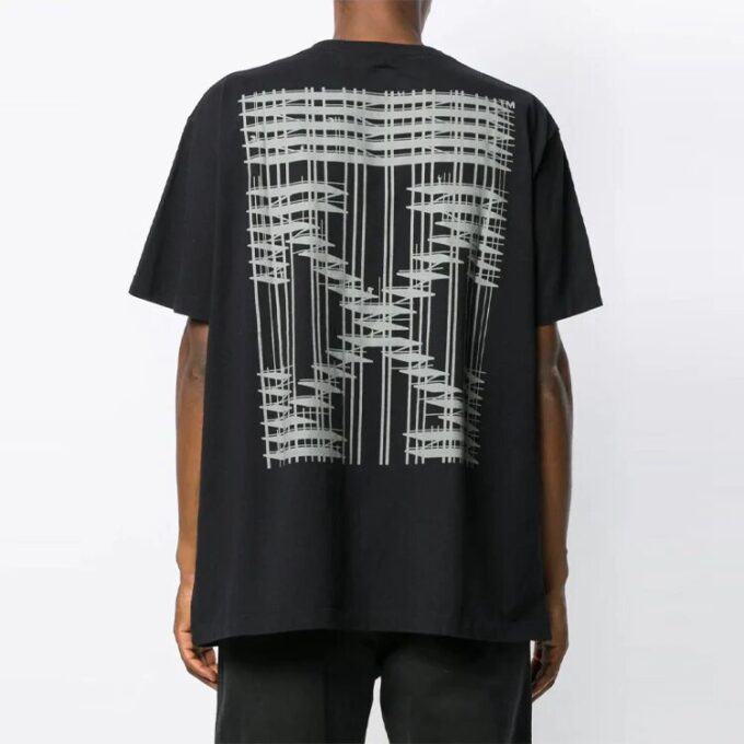 Logo Printing Short Sleeve Black T-Shirt