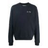 logo Round Neck Pullover Long Sleeves Navy Blue