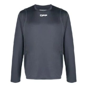 Logo Round Neck Pullover Long Sleeves Version Gray