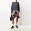 Logo Round Neck Pullover Long Sleeves Version Gray