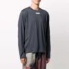 Logo Round Neck Pullover Long Sleeves Version Gray