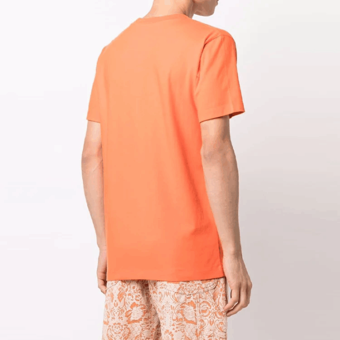 Logo Round Neck Short Sleeve Ordinary Version Orange