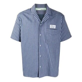 Logo Stripe Short Sleeve Shirt Version Blue