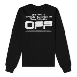 Long Sleeve Wavy Line Logo Double Sleeve