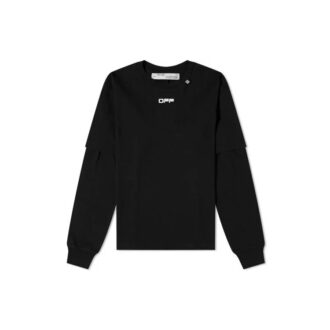 Long Sleeve Wavy Line Logo Double Sleeve