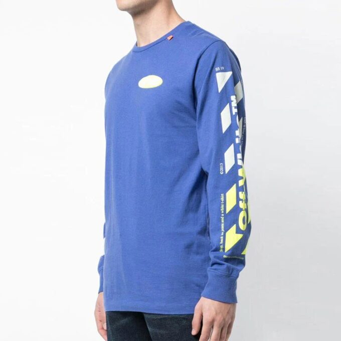 Loose Arrow Long Sleeves Pullover Blue