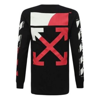 Loose Arrow Long Sleeves Pullover Red/Black