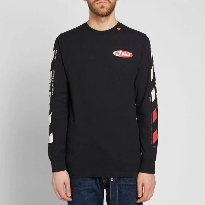 Loose Arrow Long Sleeves Pullover Red/Black