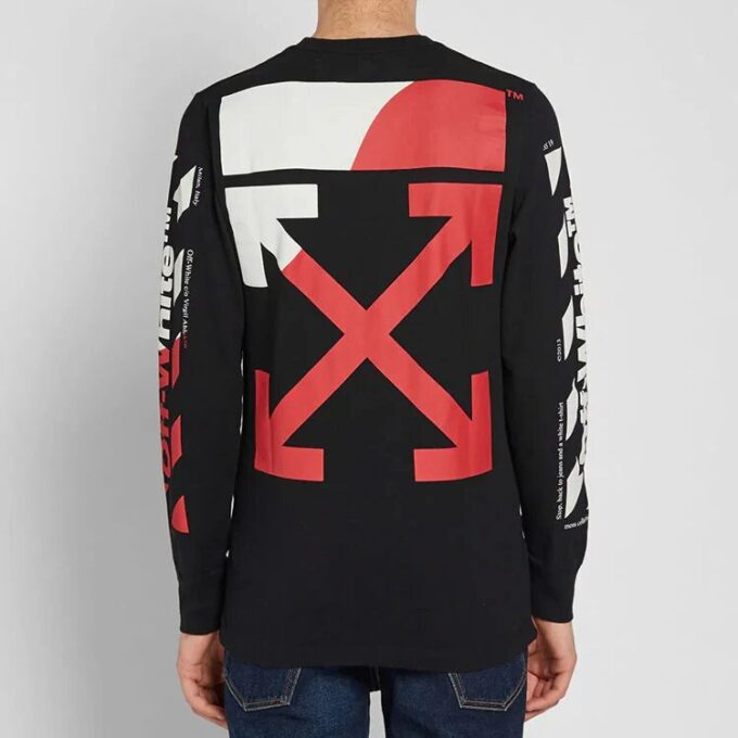 Loose Arrow Long Sleeves Pullover Red/Black
