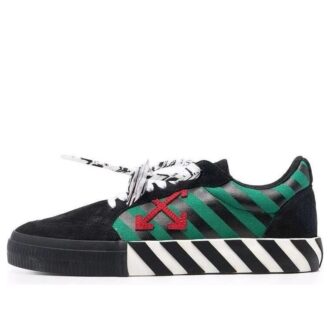 Low Vulcanised Low-Top Sneakers Black/Green
