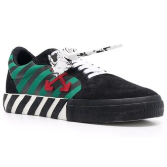 Low Vulcanised Low-Top Sneakers Black/Green