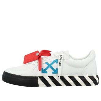 Low Vulcanized Canvas Sneaker “White Blue Black Red”